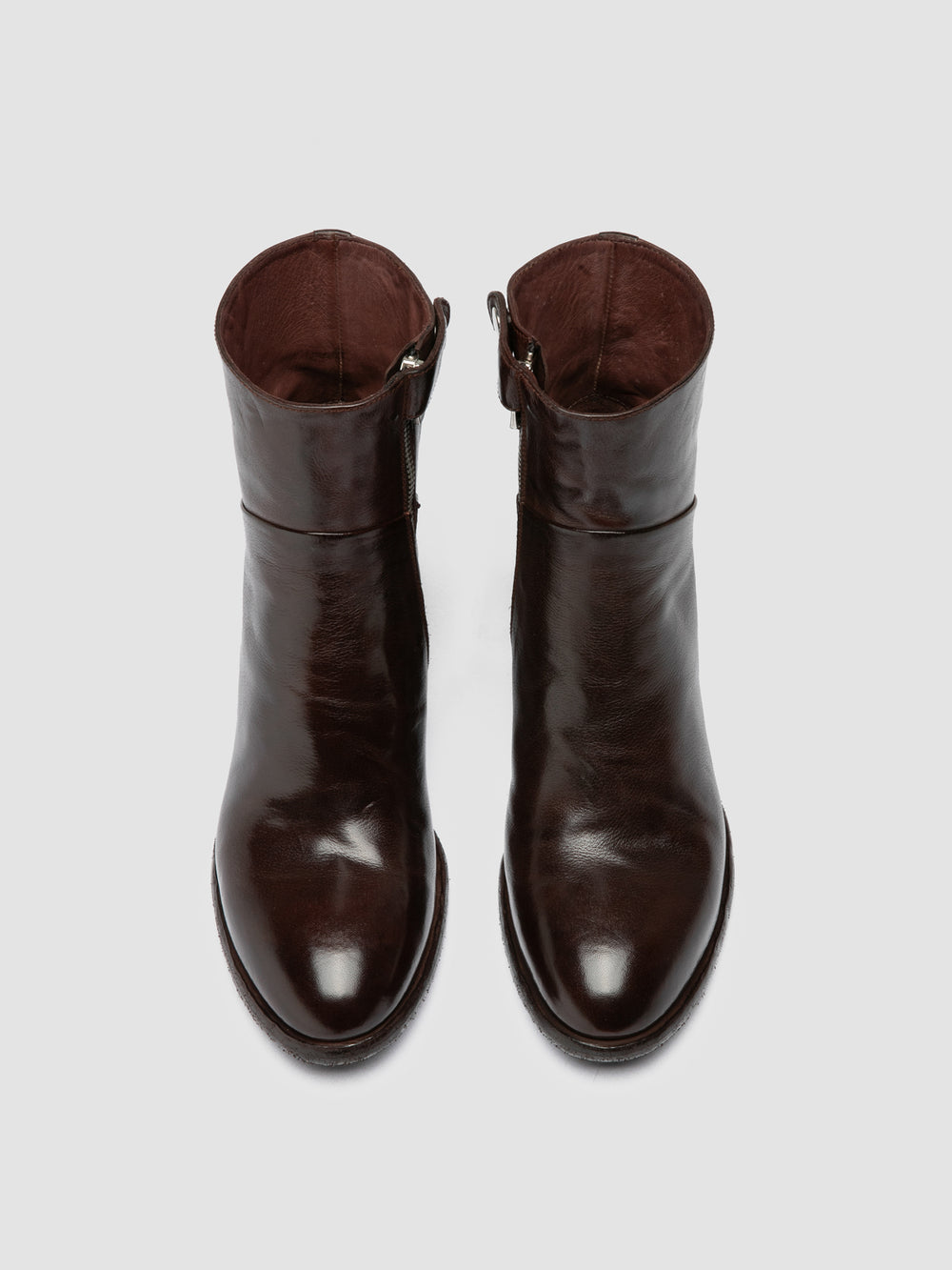 DENNER 107 - Burgundy Leather Zip Boots - Image 2
