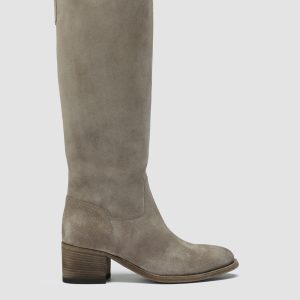 DENNER 116 - Grey Suede Zip Boots