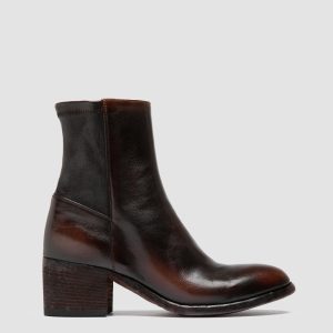 DENNER 127 - Brown Leather Zipped Boots