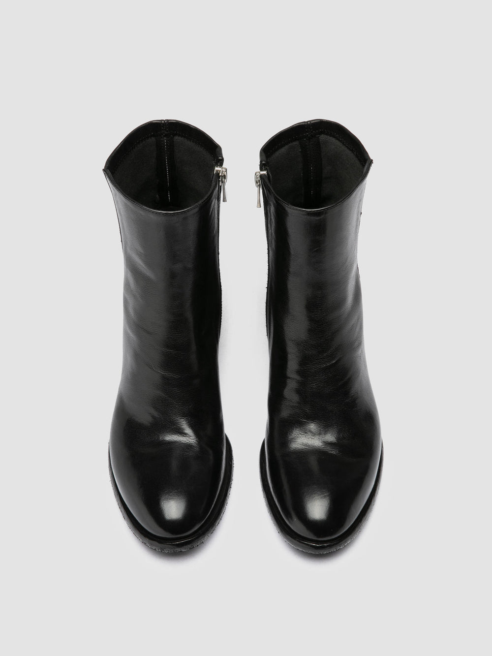 DENNER 127 - Black Leather Zipped Boots - Image 2