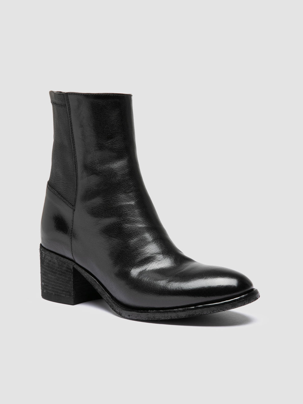 DENNER 127 - Black Leather Zipped Boots - Image 3
