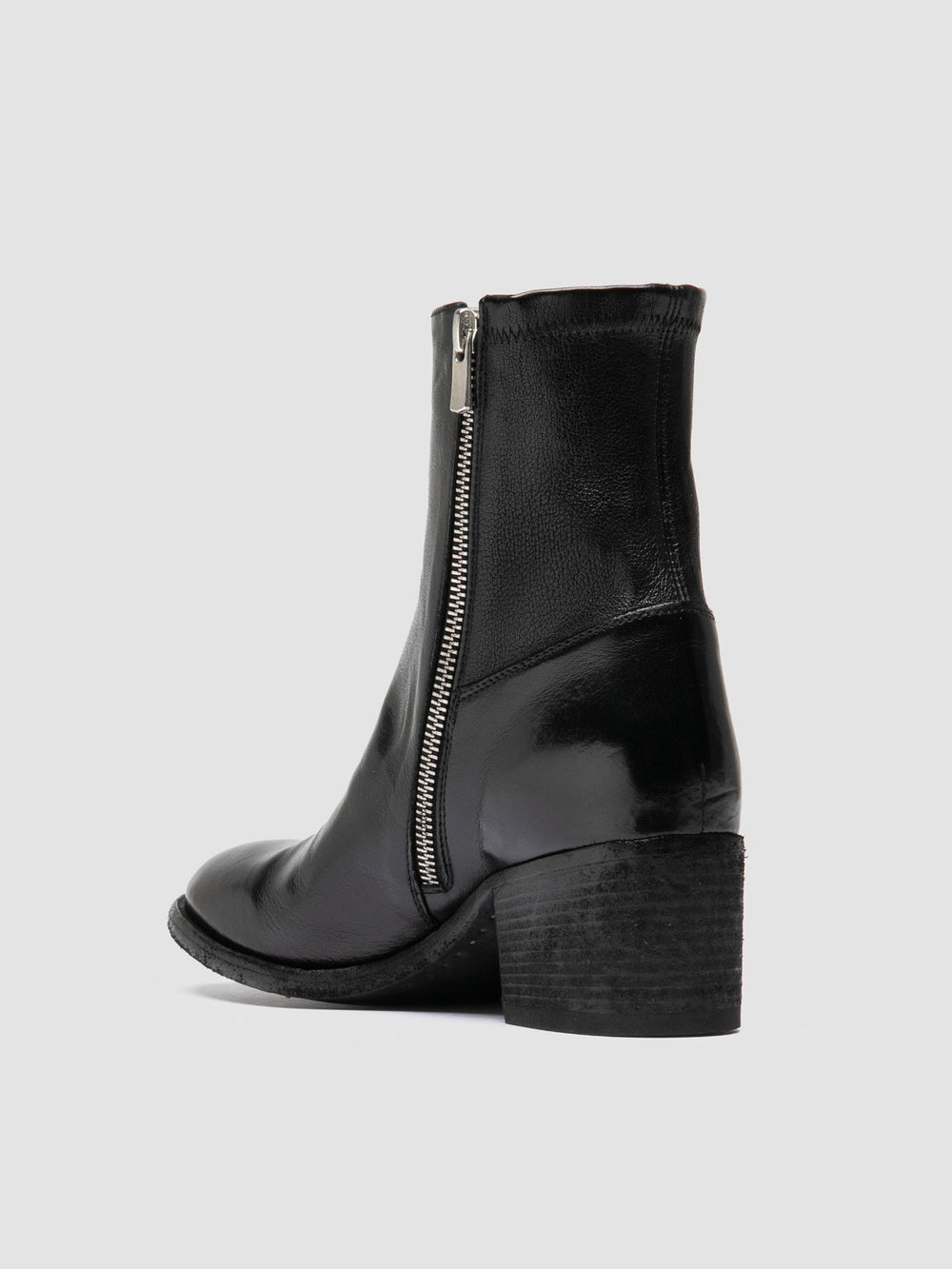 DENNER 127 - Black Leather Zipped Boots - Image 4