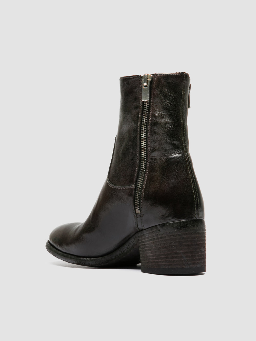 DENNER 129 - Grey Leather Zipped Boots - Image 4