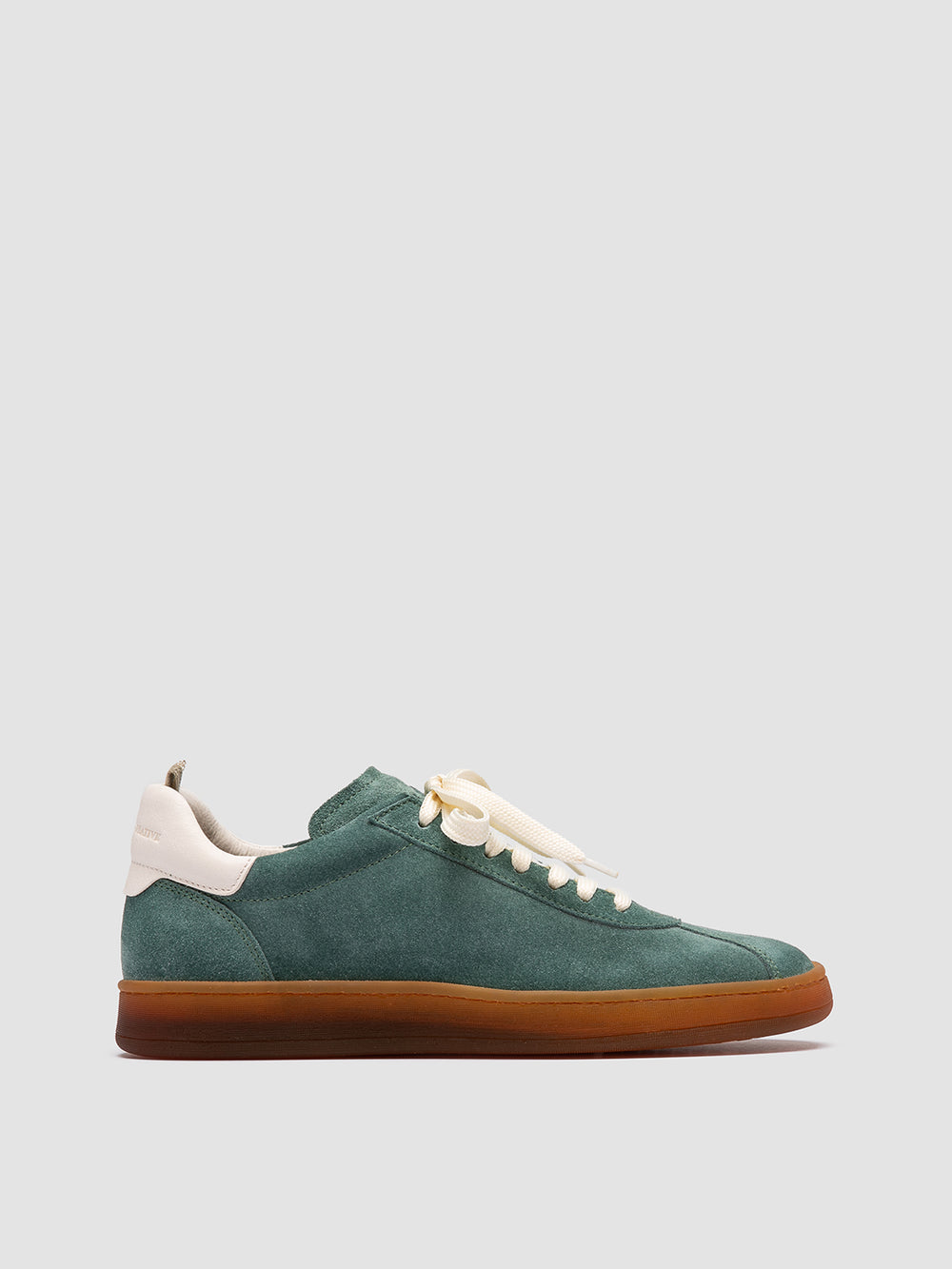 GINNASIO 101 - Green Leather and Suede Low Top Sneakers
