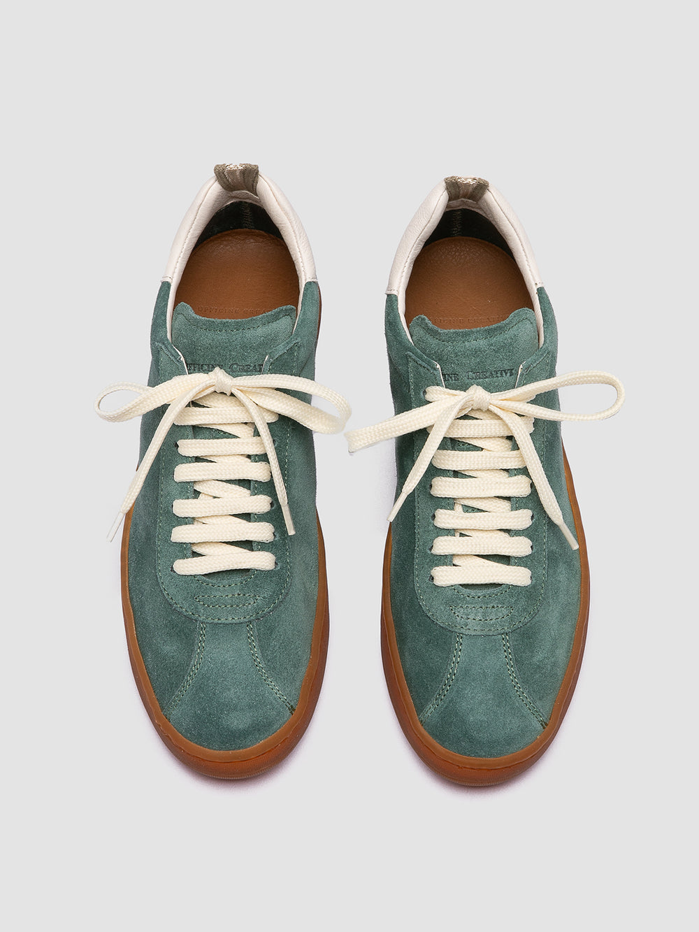 GINNASIO 101 - Green Leather and Suede Low Top Sneakers - Image 2