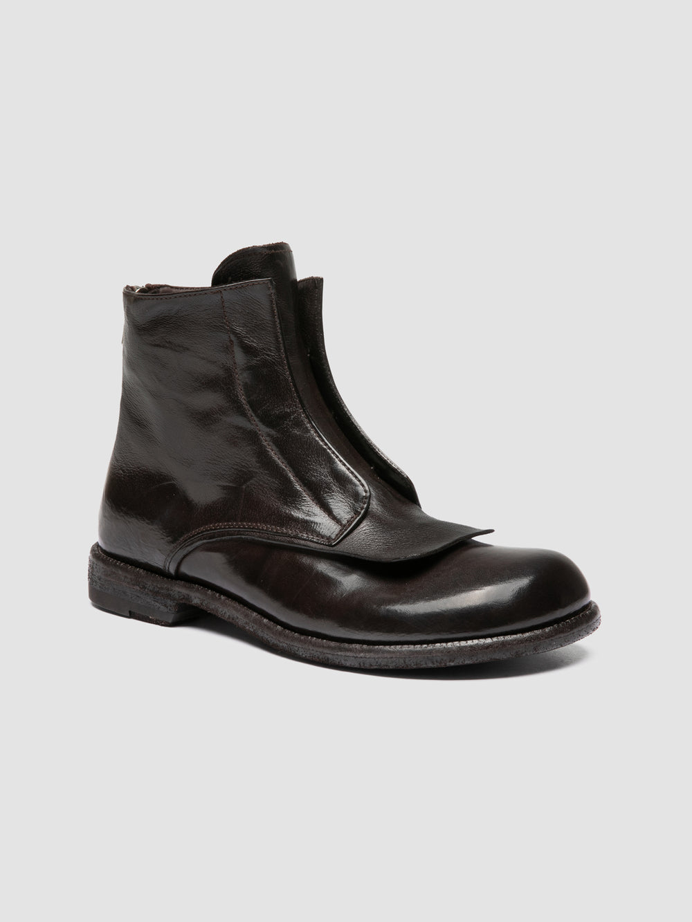 EMERALD DD 002 - Brown Leather Zipped Boots - Image 3