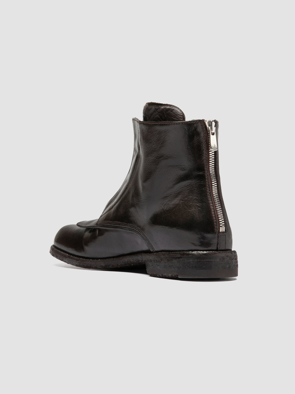 EMERALD DD 002 - Brown Leather Zipped Boots - Image 4