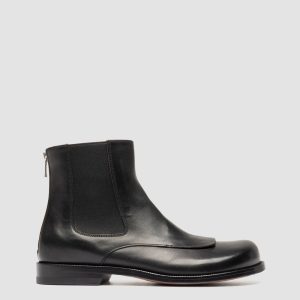EMERALD 015 - Black Leather Zip Boots