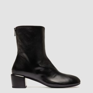 FLORE 012_W - Black Leather Zip Boots