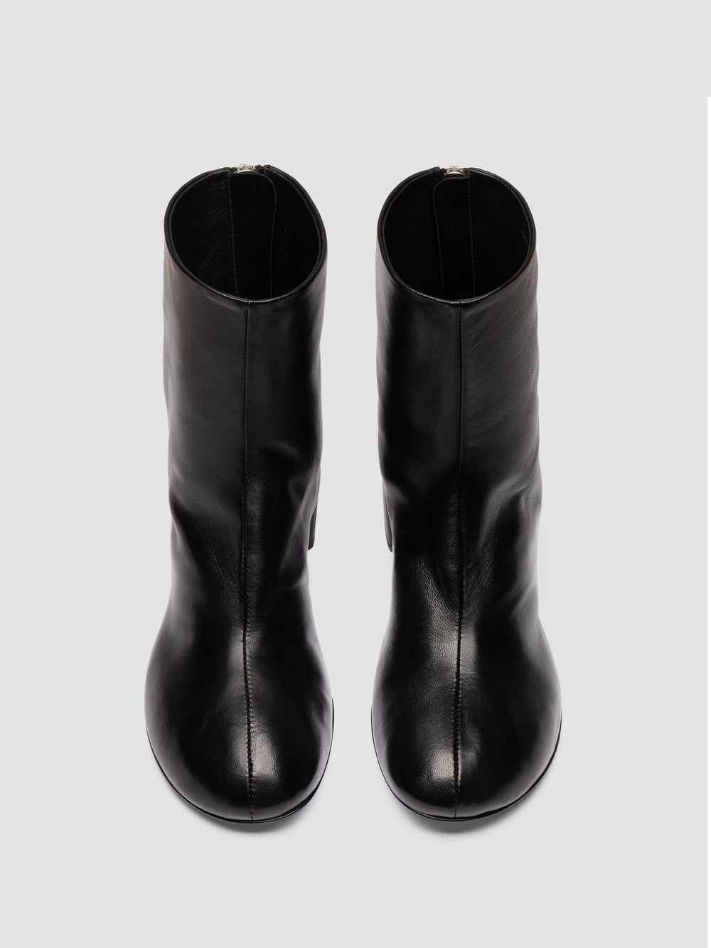 FLORE 012_W - Black Leather Zip Boots - Image 2