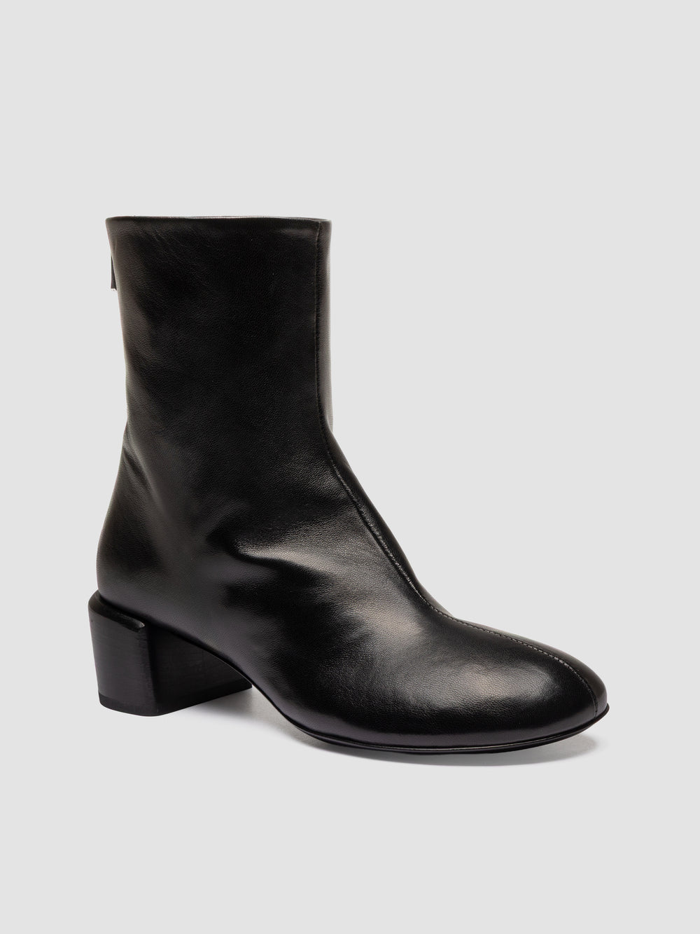 FLORE 012_W - Black Leather Zip Boots - Image 3