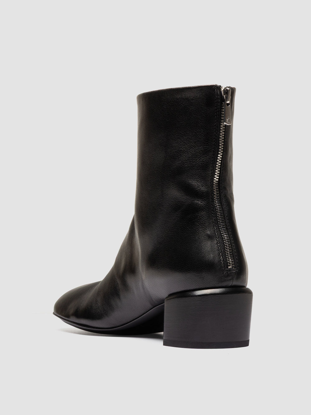 FLORE 012_W - Black Leather Zip Boots - Image 4