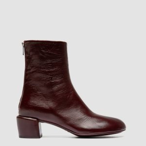 FLORE 012_W - Burgundy Leather Zip Boots