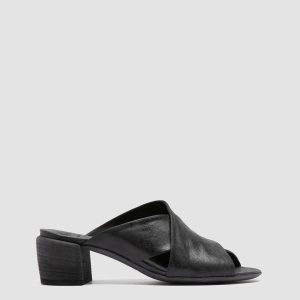 HADRY 007 - Black Leather Slide Sandals