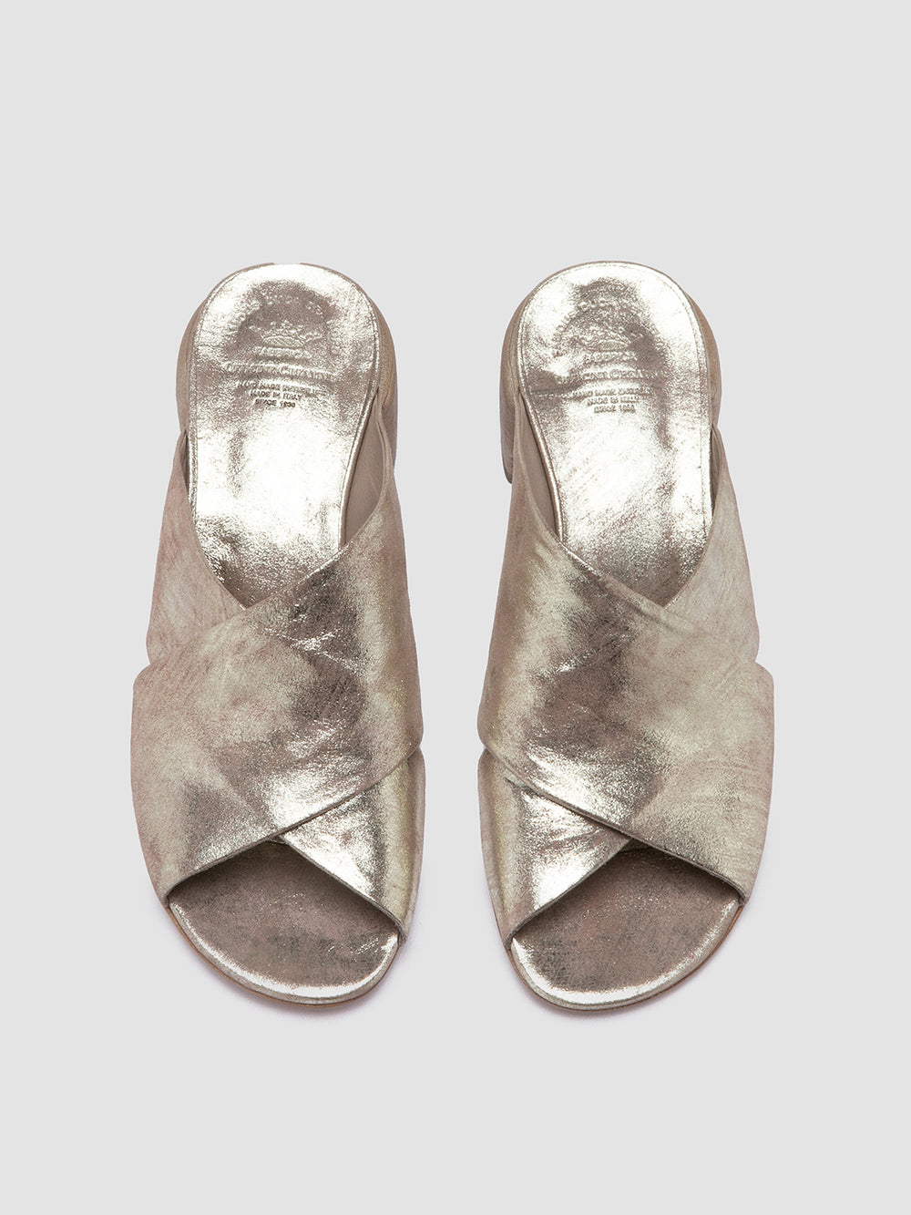 HADRY 007 - Gold Leather Slide Sandals - Image 2
