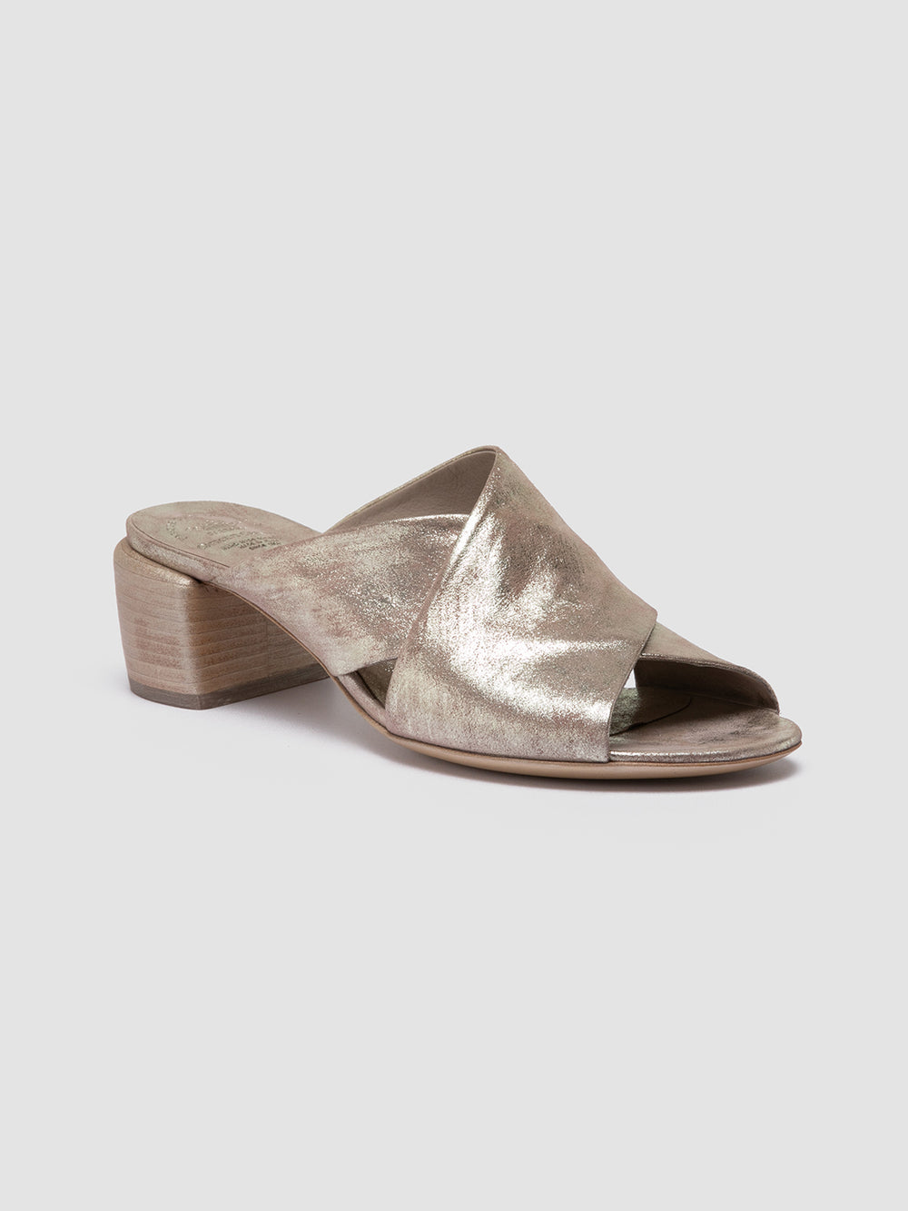HADRY 007 - Gold Leather Slide Sandals - Image 3