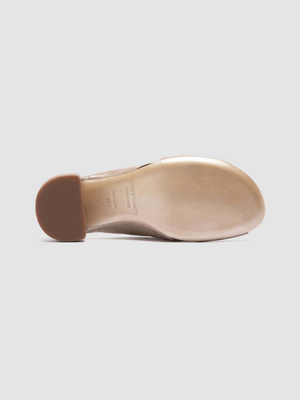 HADRY 007 - Gold Leather Slide Sandals - Image 5