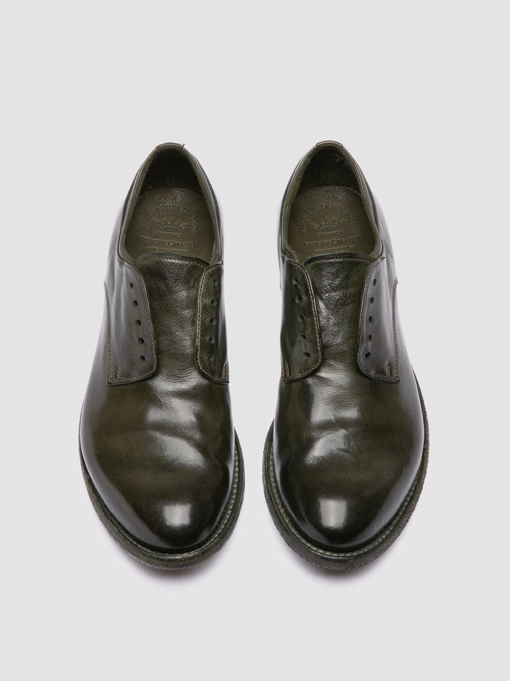 LEXIKON 012 - Green Leather Derby Shoes - Image 2