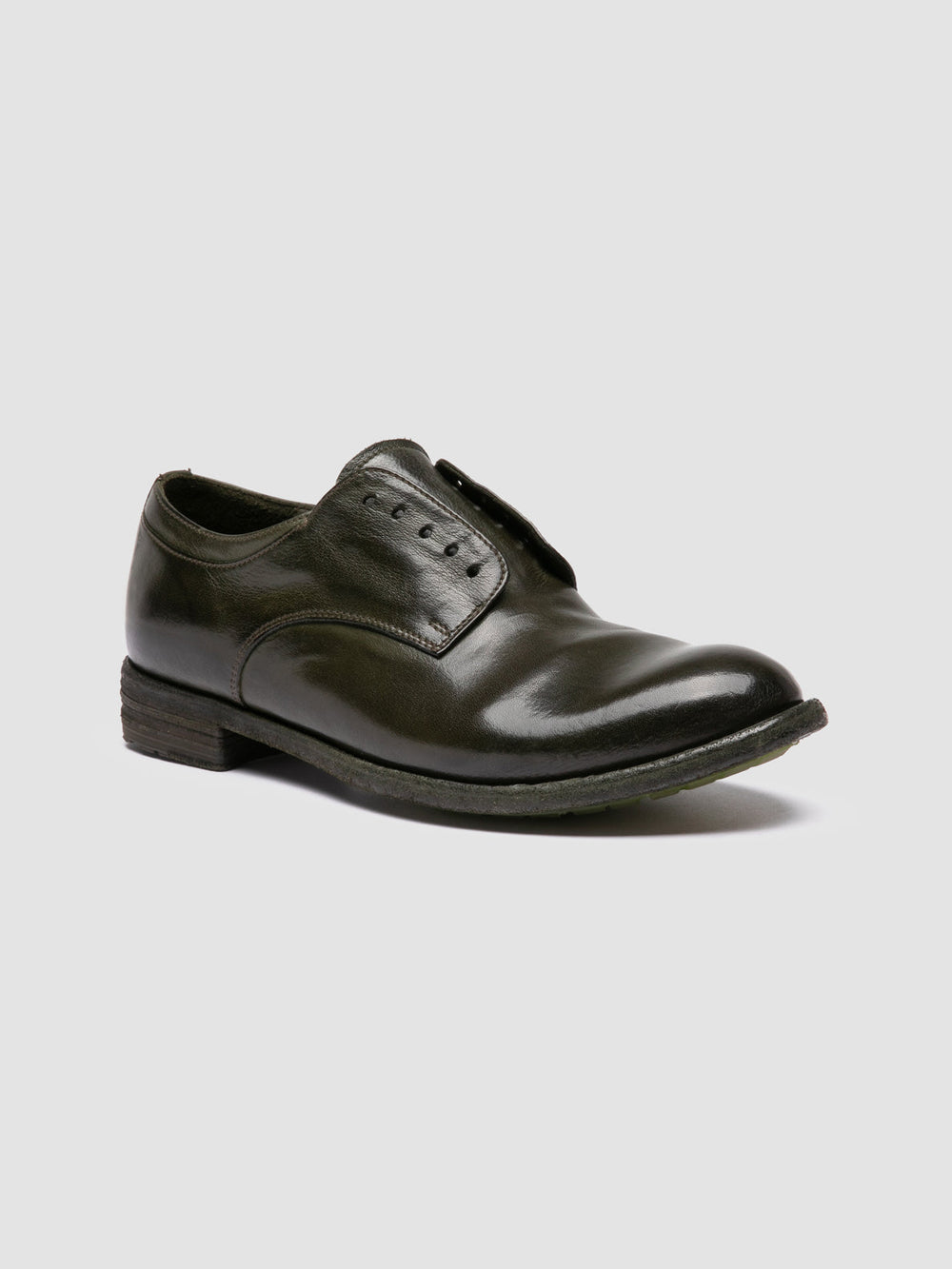 LEXIKON 012 - Green Leather Derby Shoes - Image 3