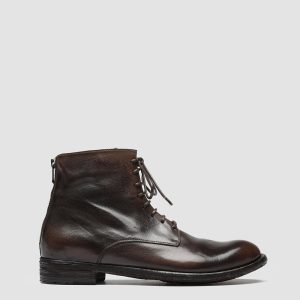 LEXIKON 123 - Brown Zipped Leather Ankle Boots