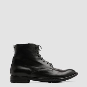 LEXIKON 123 - Black Zipped Leather Ankle Boots