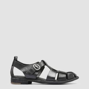 LEXIKON 536 - Black Leather Sandals