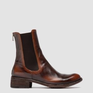 LISON 017 - Brown Leather Chelsea Boots