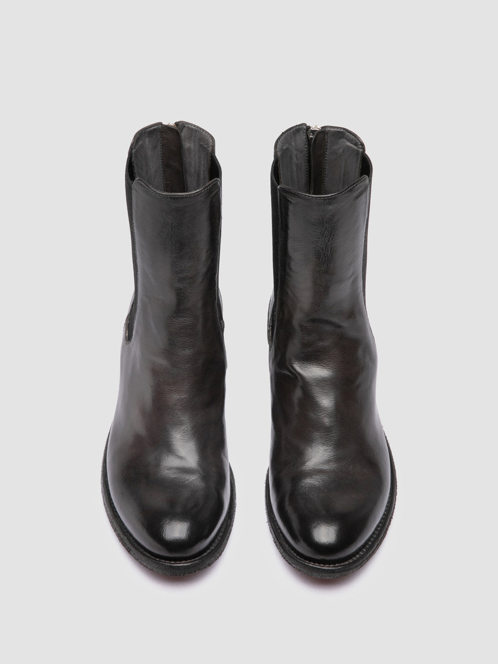 LISON 017 - Grey Leather Chelsea Boots - Image 2
