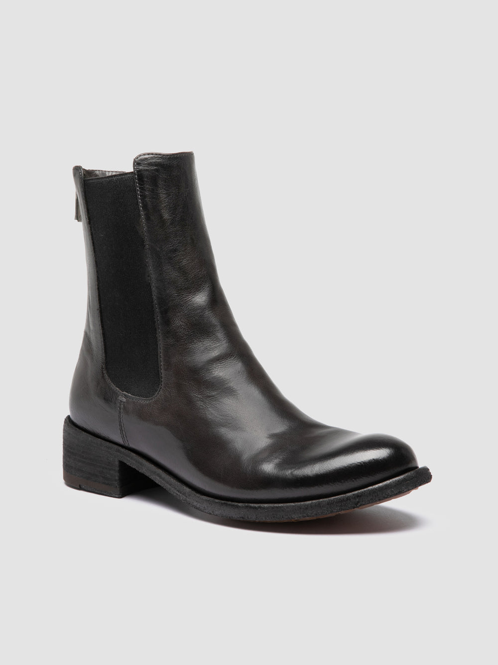 LISON 017 - Grey Leather Chelsea Boots - Image 3