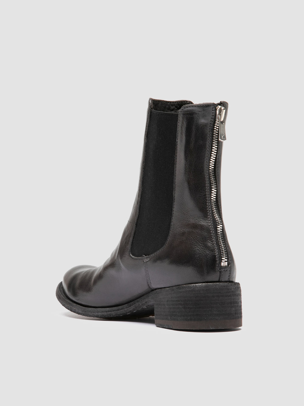 LISON 017 - Grey Leather Chelsea Boots - Image 4