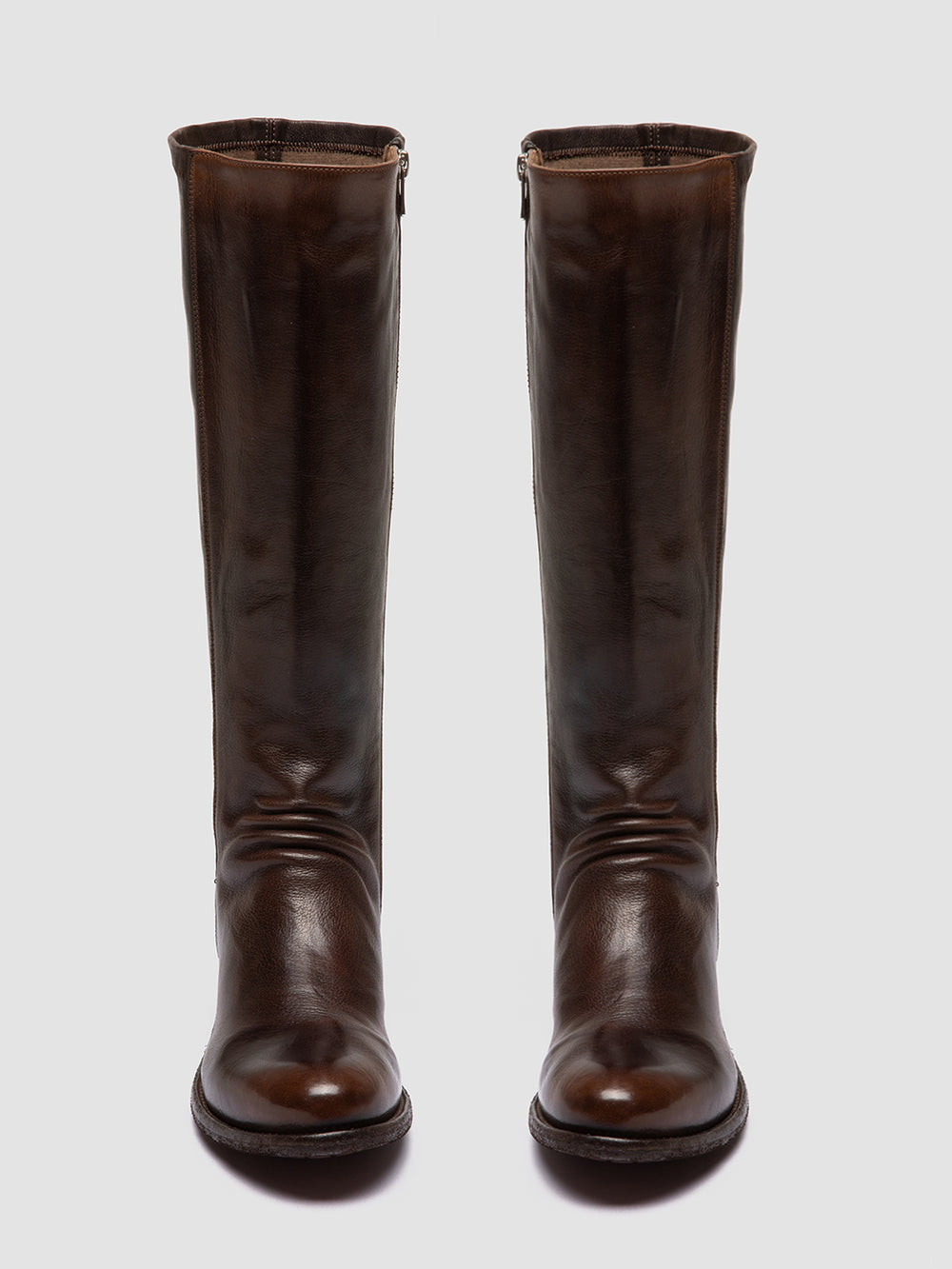 LISON 035 - Brown Stretch Leather Boots - Image 2