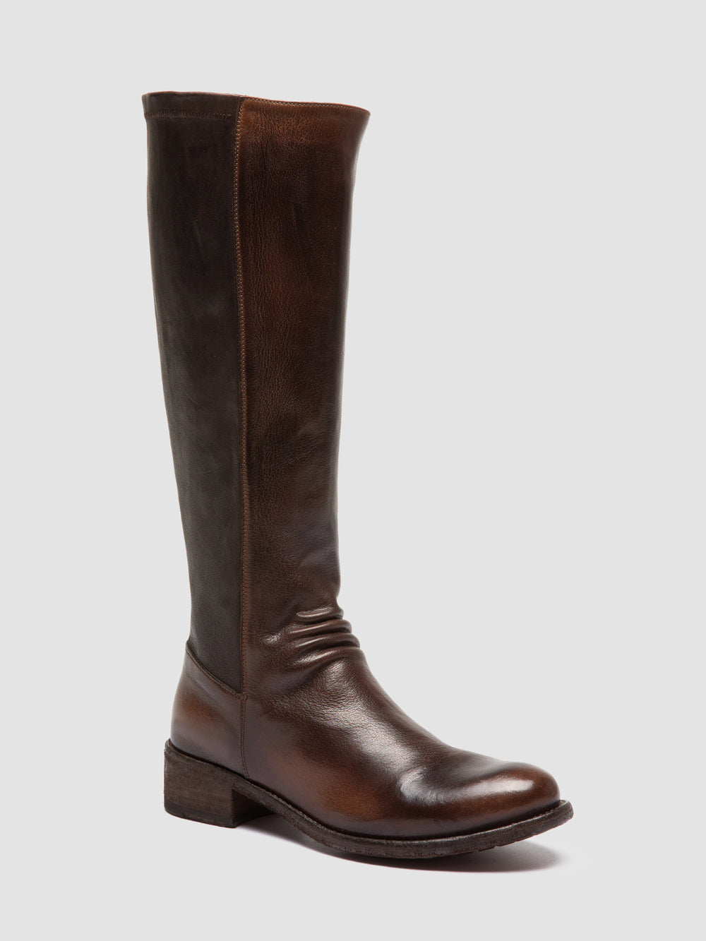 LISON 035 - Brown Stretch Leather Boots - Image 3