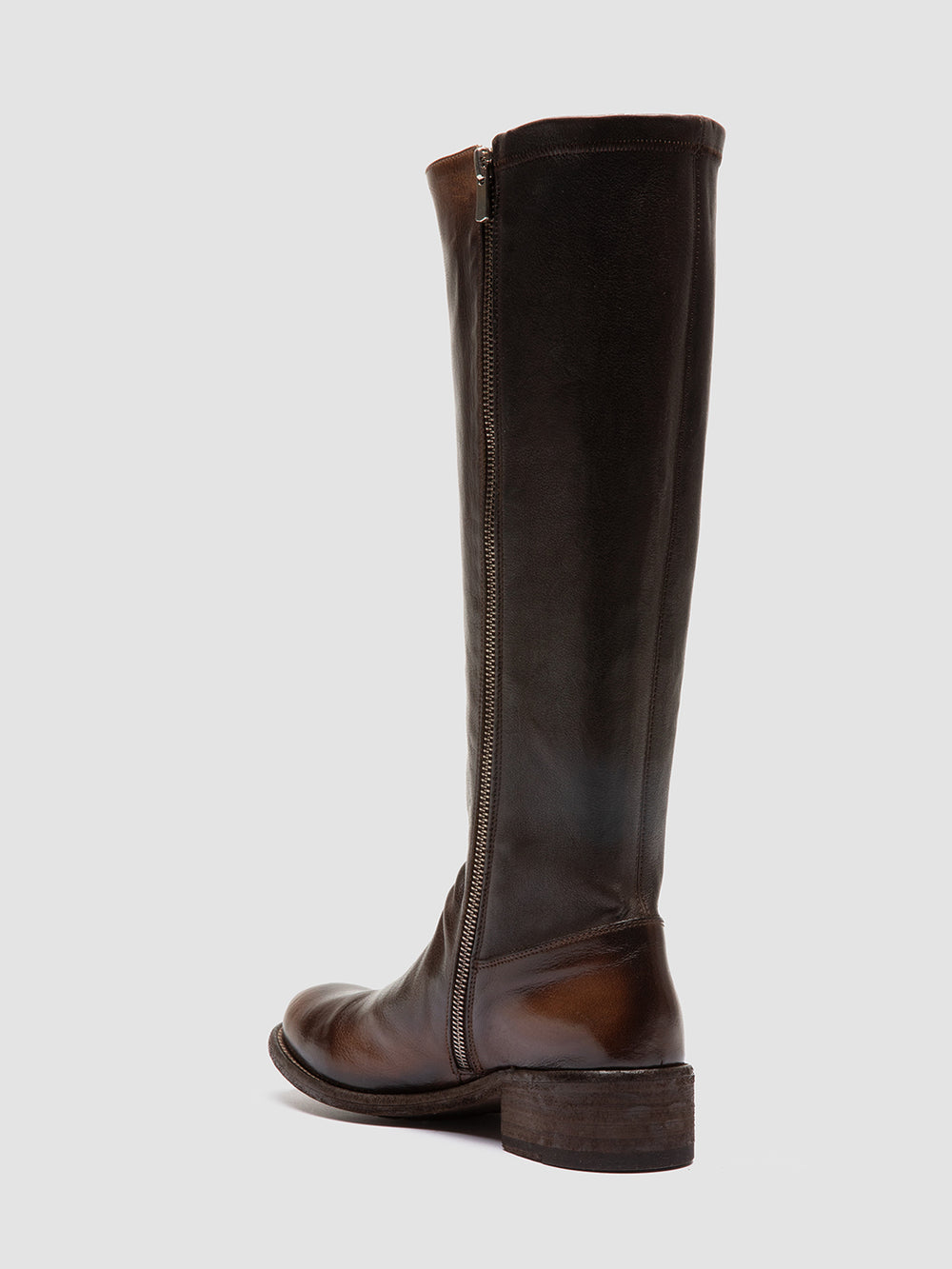 LISON 035 - Brown Stretch Leather Boots - Image 4