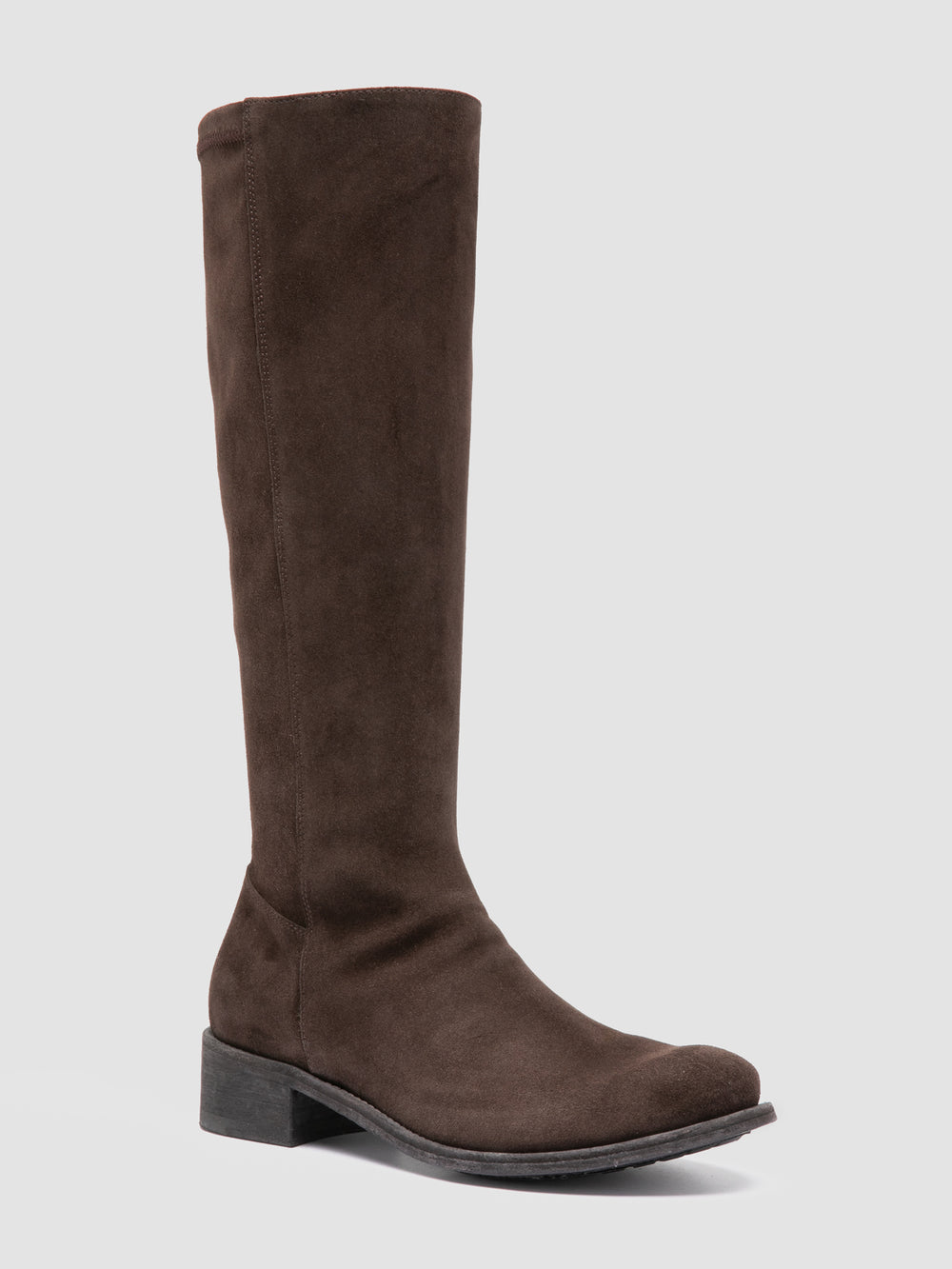 LISON 035 - Brown Stretch Suede Boots - Image 3