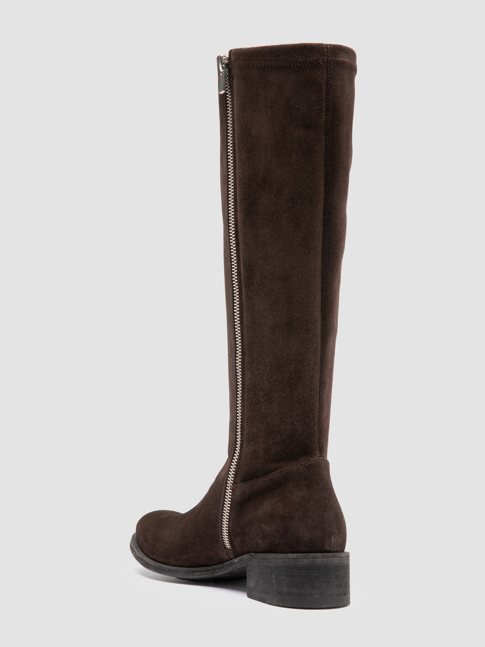 LISON 035 - Brown Stretch Suede Boots - Image 4