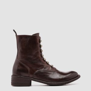 LISON 036 - Burgundy Leather Booties