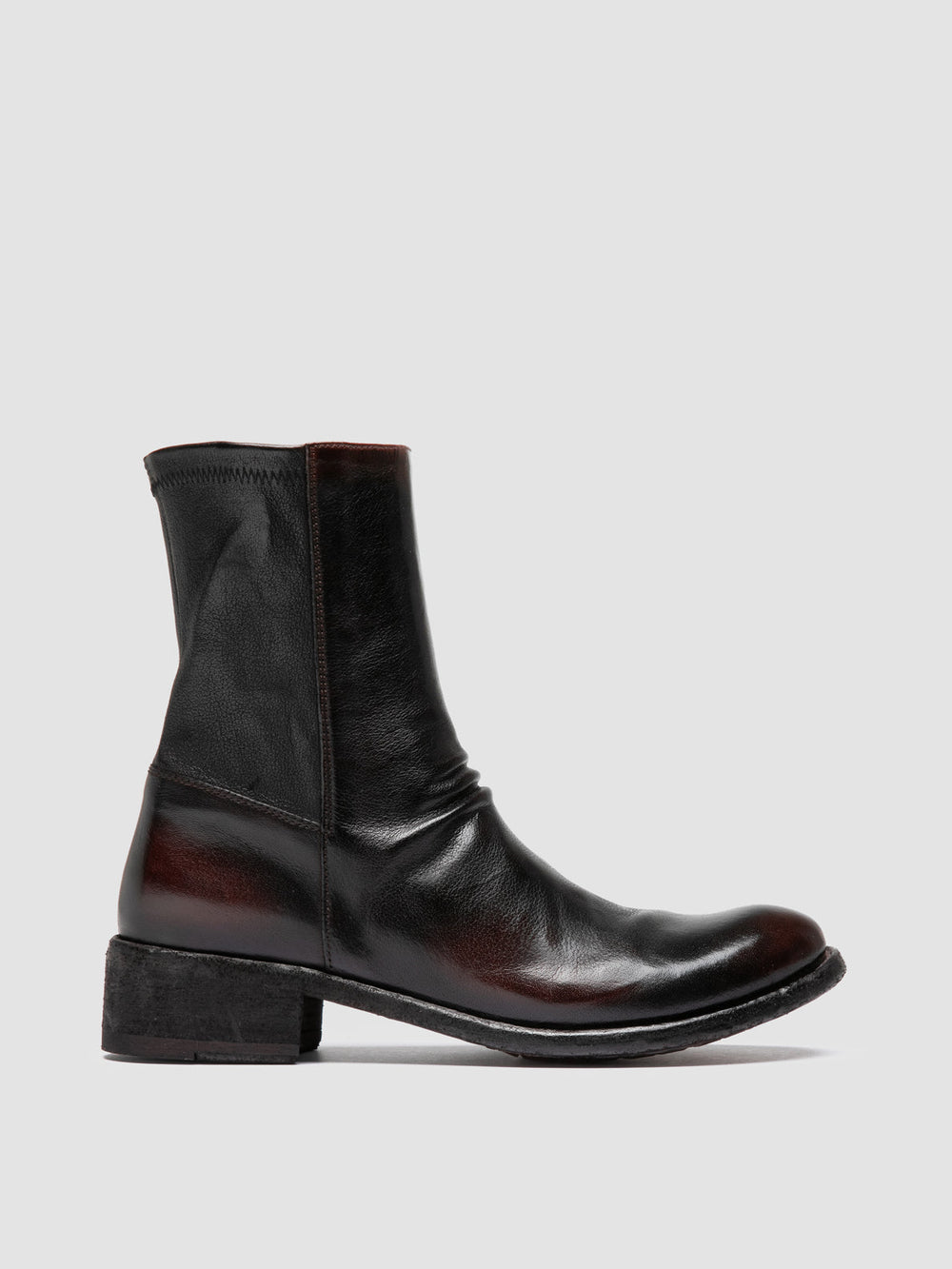 LISON 041 - Burgundy Leather Ankle Boots