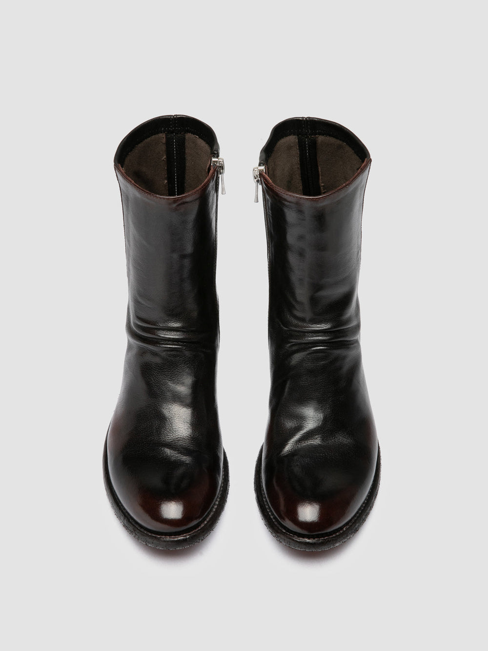 LISON 041 - Burgundy Leather Ankle Boots - Image 2