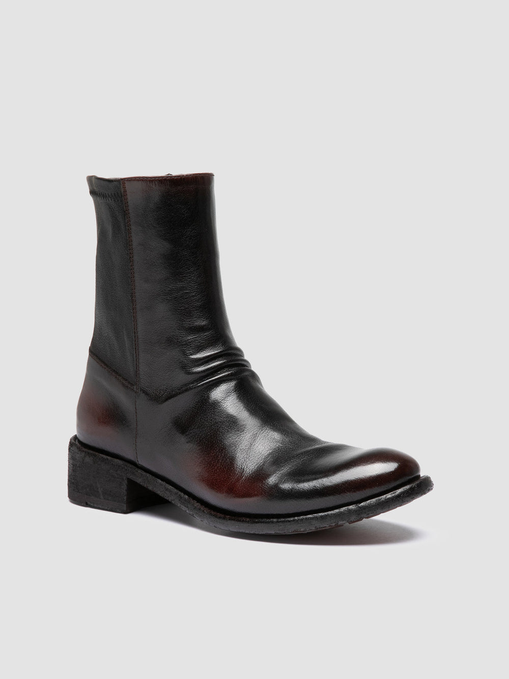 LISON 041 - Burgundy Leather Ankle Boots - Image 3
