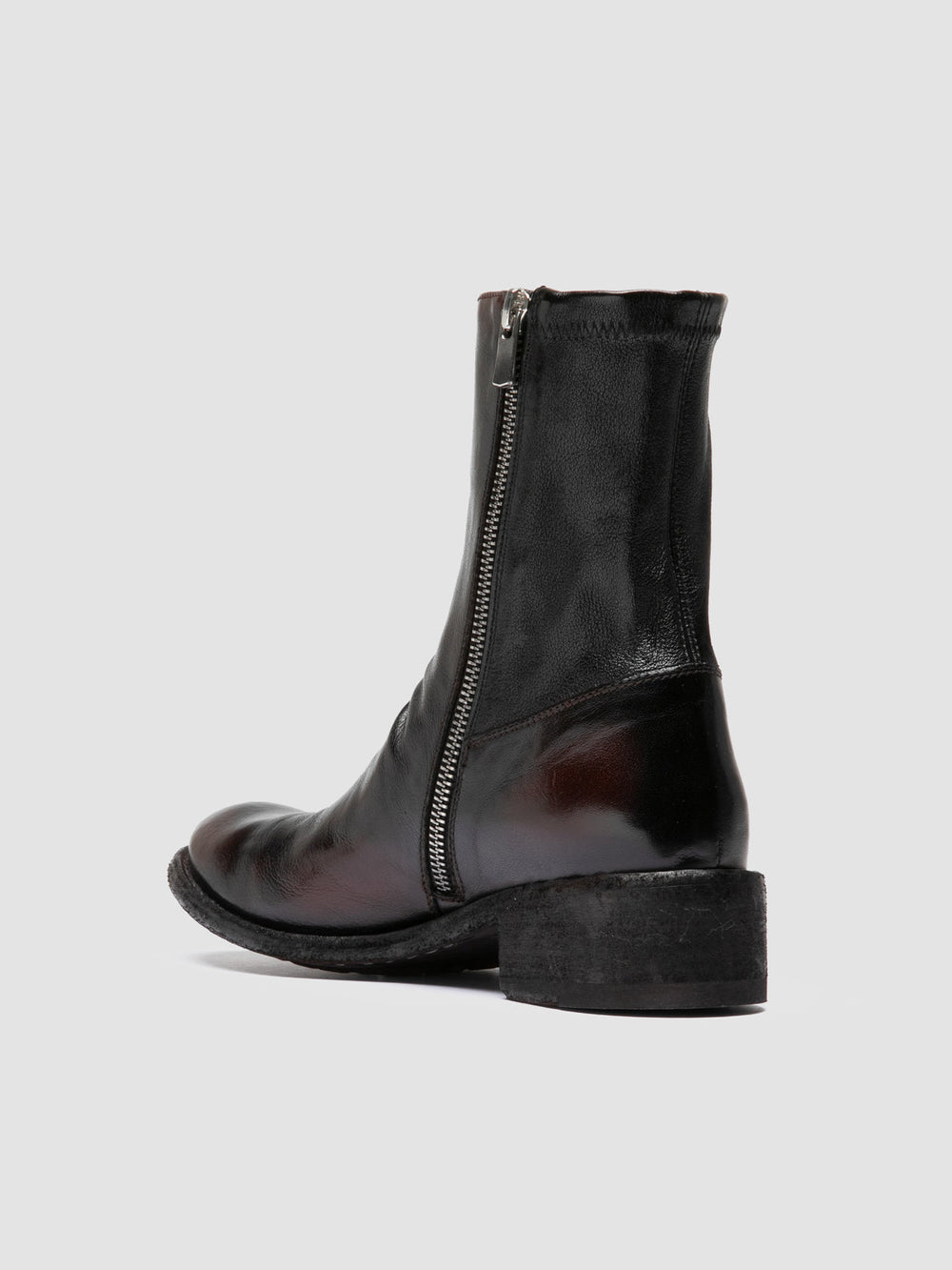 LISON 041 - Burgundy Leather Ankle Boots - Image 4