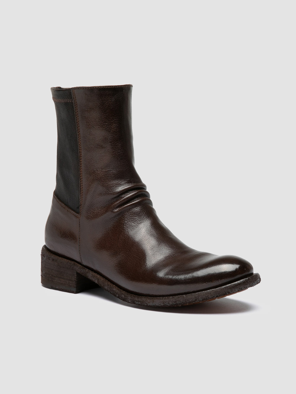 LISON 041 - Brown Leather Zipped Boots - Image 3