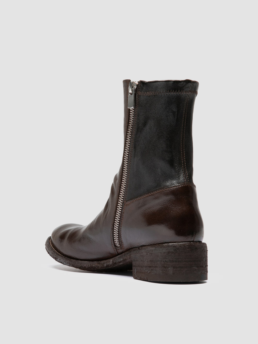 LISON 041 - Brown Leather Zipped Boots - Image 4