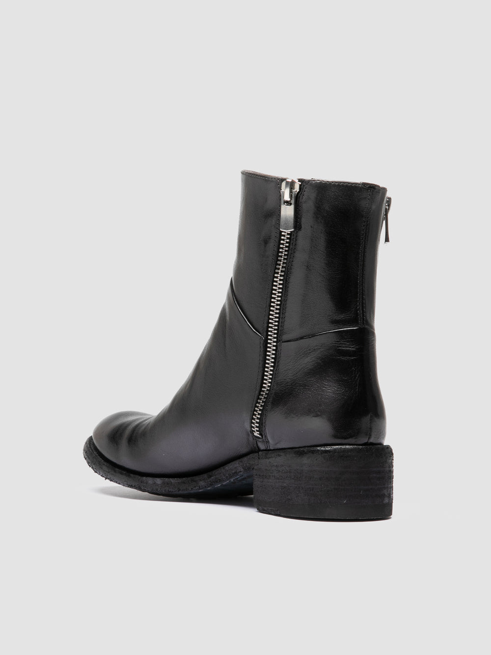LISON 066 - Grey Leather Zipped Boots - Image 4