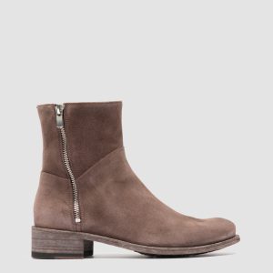 LISON 066 - Taupe Suede Zipped Boots