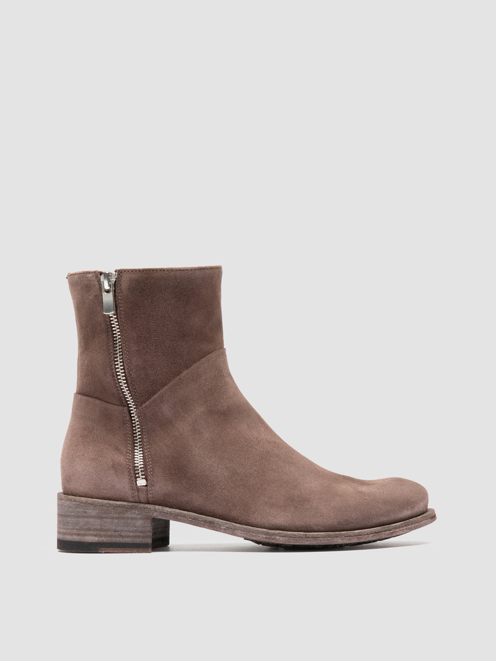 LISON 066 - Taupe Suede Zipped Boots