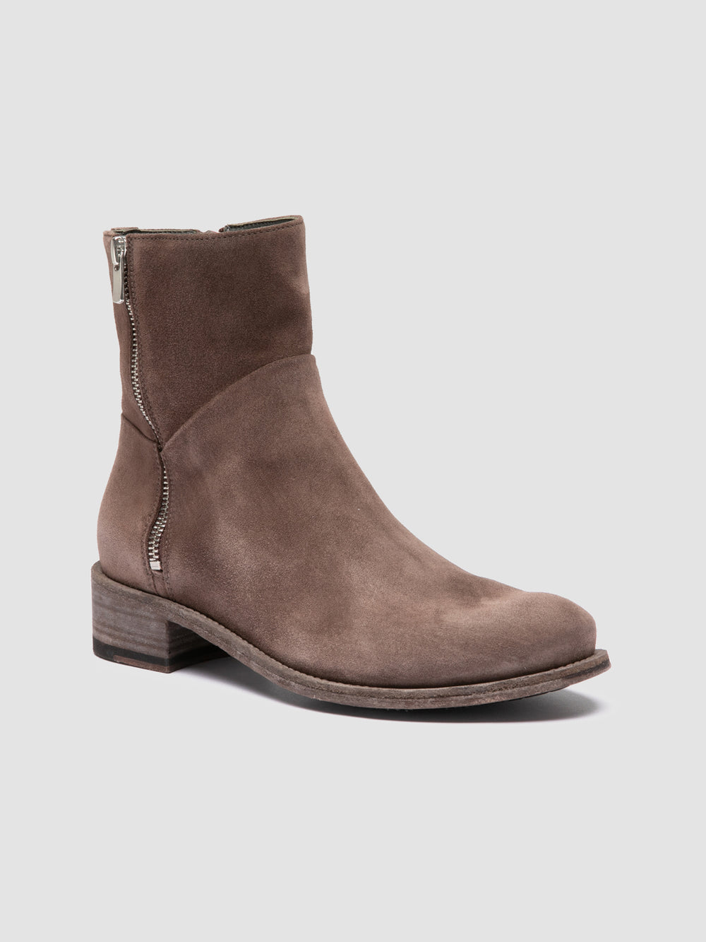 LISON 066 - Taupe Suede Zipped Boots - Image 3