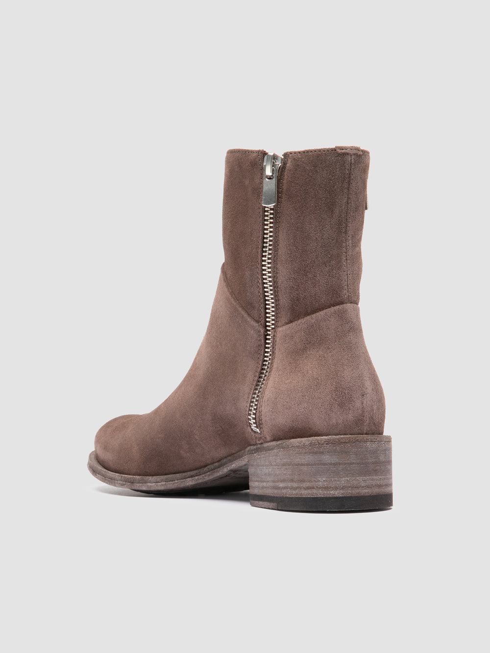 LISON 066 - Taupe Suede Zipped Boots - Image 4