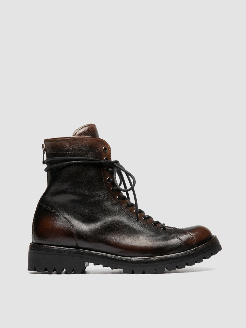 LORAINE 033 - Brown Leather Zip Boots