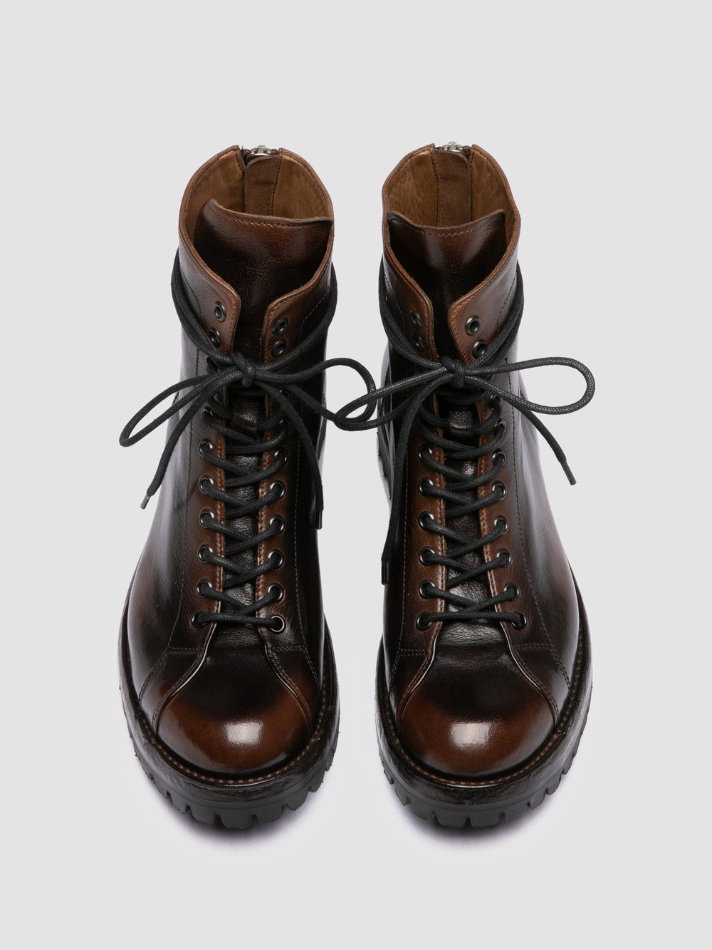 LORAINE 033 - Brown Leather Zip Boots - Image 2