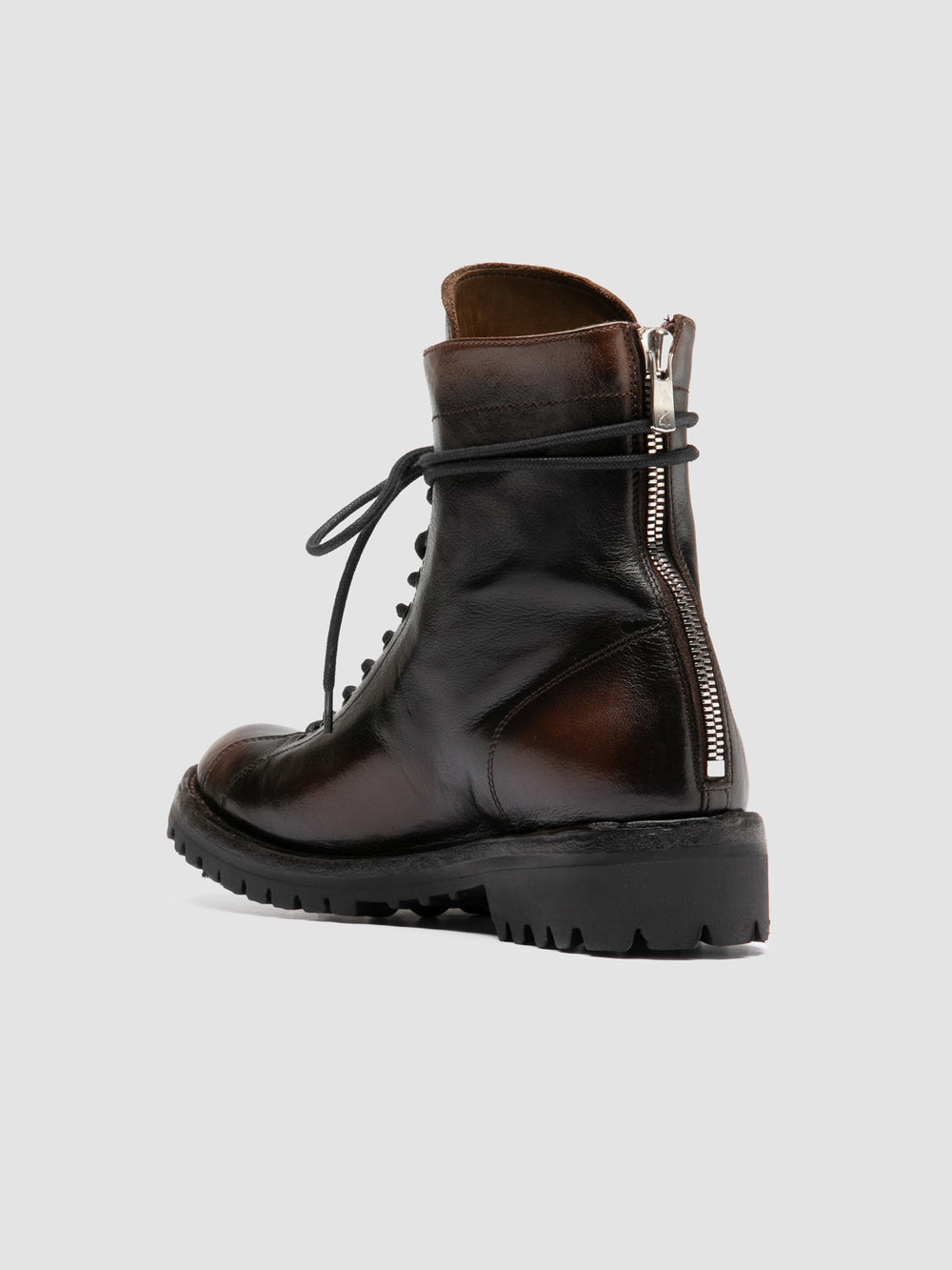 LORAINE 033 - Brown Leather Zip Boots - Image 4